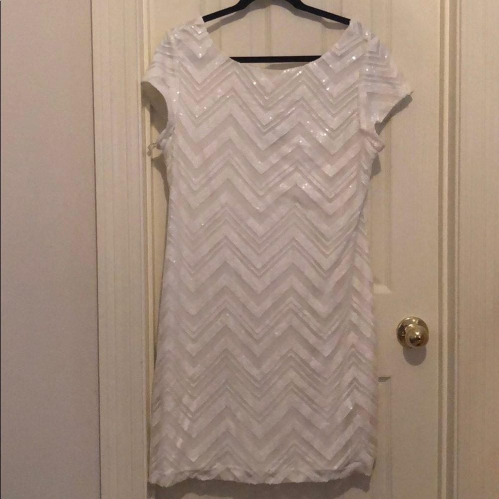White sequin cocktail dress